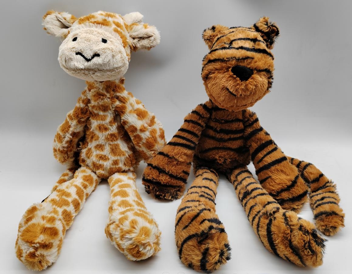 Plush deer and tiger Plush deer and tiger